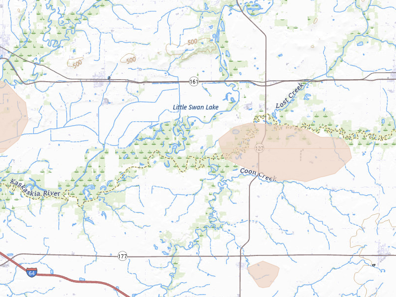 Radar-estimated hail-size map of the storm over Carlyle, IL on May 31, 2026