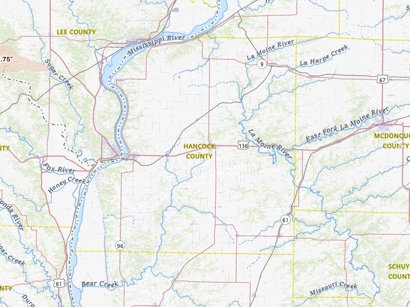 Radar-estimated hail-size map of the storm over Carthage, IL on Mar 26, 2026
