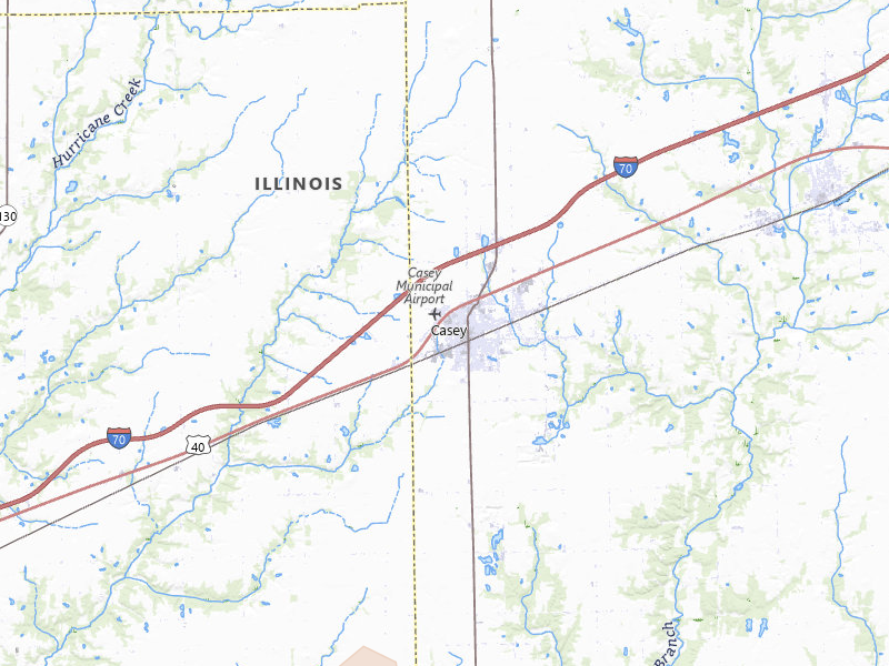Radar-estimated hail-size map of the storm over Casey, IL on Jul 4, 2026