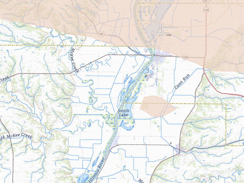 Radar-estimated hail-size map of the storm over Chambersburg, IL on May 4, 2026