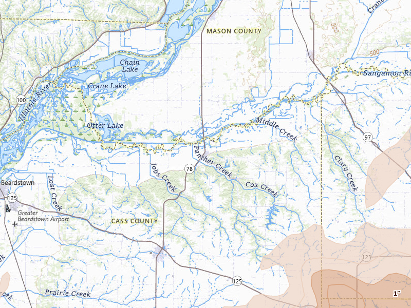 Radar-estimated hail-size map of the storm over Chandlerville, IL on Apr 27, 2026