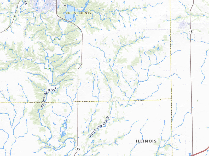 Radar-estimated hail-size map of the storm over Charleston, IL on May 3, 2026