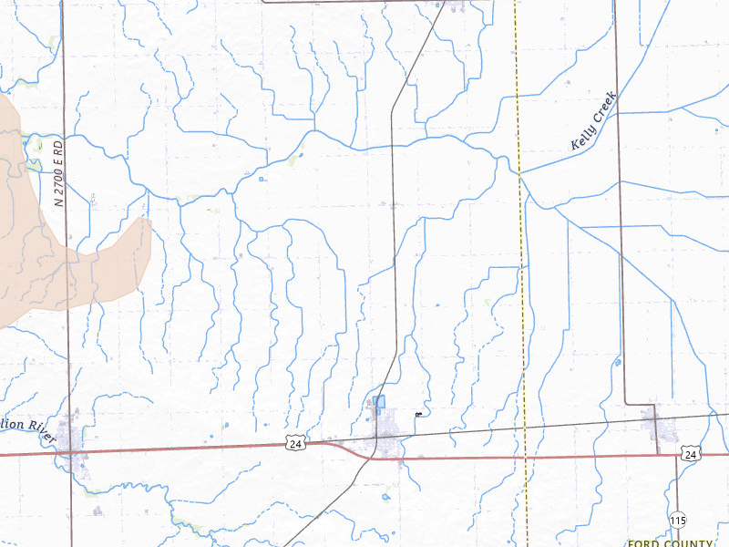 Radar-estimated hail-size map of the storm over Chatsworth, IL on May 4, 2026