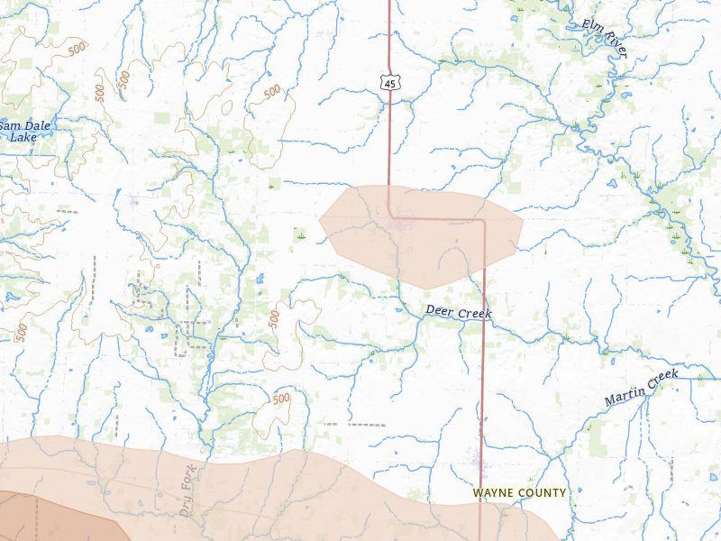 Radar-estimated hail-size map of the storm over Cisne, IL