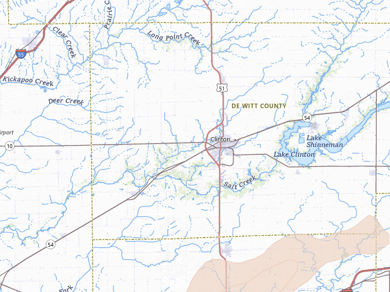 Radar-estimated hail-size map of the storm over Clinton, IL on Apr 27, 2026