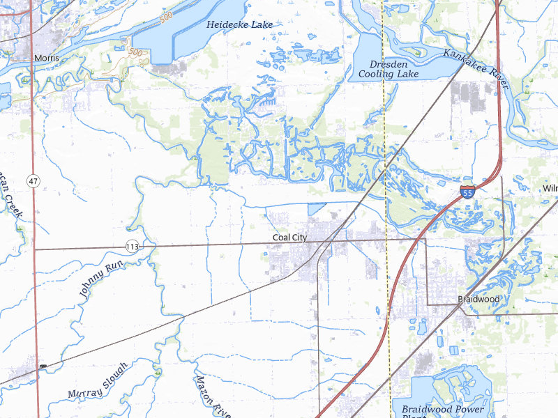 Radar-estimated hail-size map of the storm over Coal City, IL on May 4, 2026