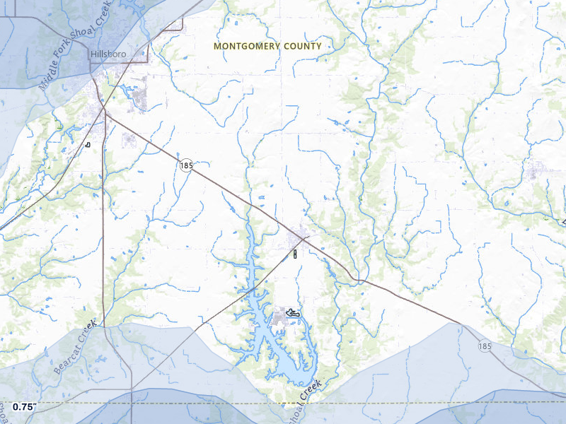 NEXRAD radar-signature map of the hail over Coffeen, IL
