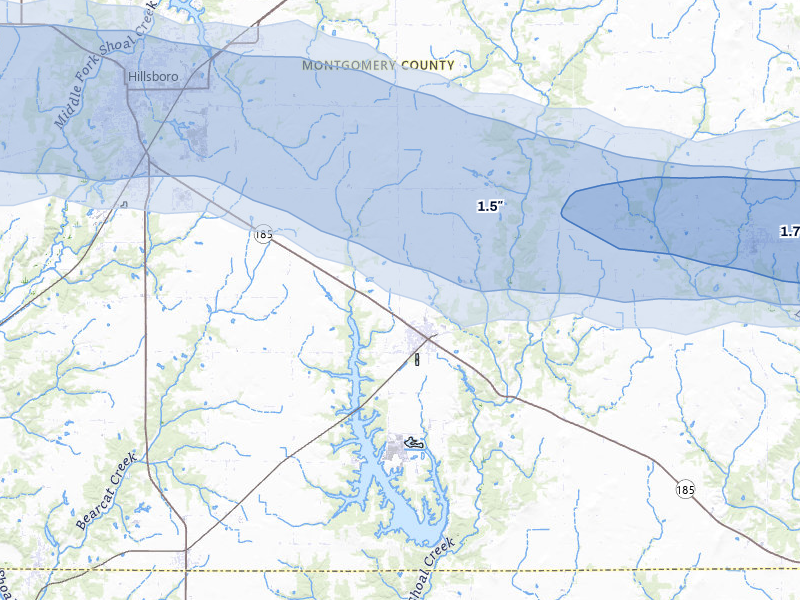 NEXRAD radar-signature map of the hail storm over Coffeen, IL on May 4, 2026
