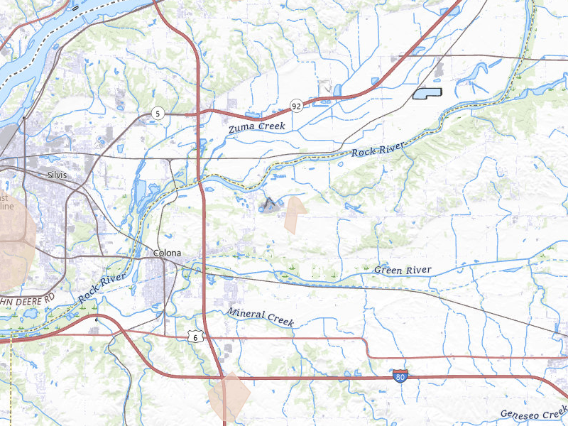 Radar-estimated hail-size map of the storm over Colona, IL on Jul 3, 2026
