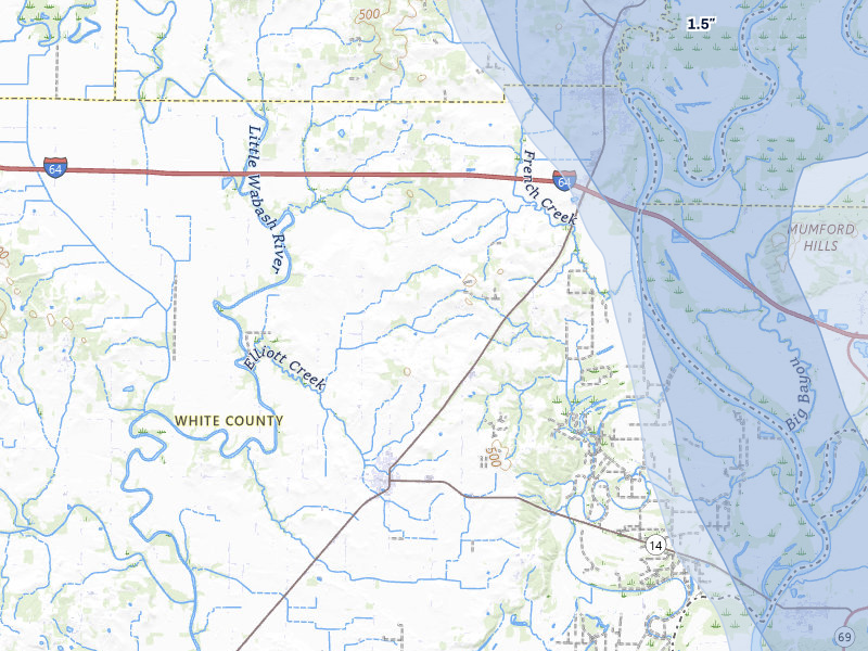 NEXRAD radar-signature map of the hail storm over Crossville, IL on Jul 26, 2026