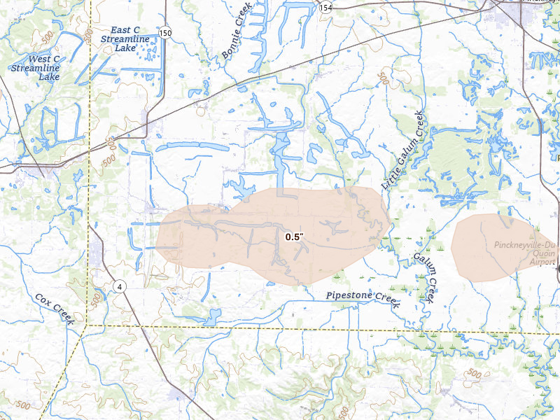 Radar-estimated hail-size map of the storm over Cutler, IL on May 31, 2026