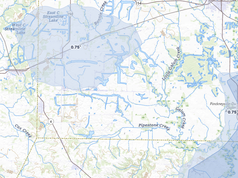 NEXRAD radar-signature map of the hail storm over Cutler, IL on Jun 1, 2026