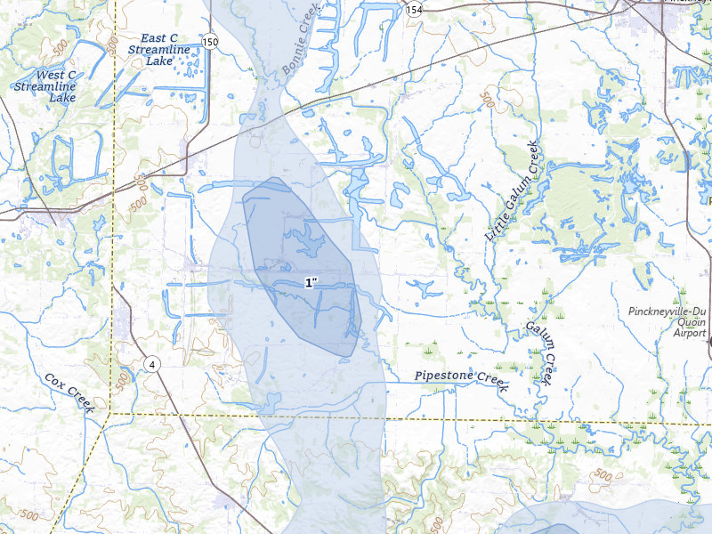 NEXRAD radar-signature map of the hail storm over Cutler, IL on Jul 8, 2026
