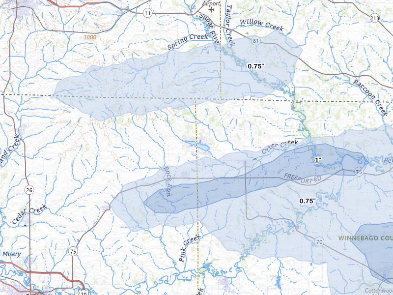 NEXRAD radar-signature map of the hail storm over Davis, IL on Mar 30, 2026
