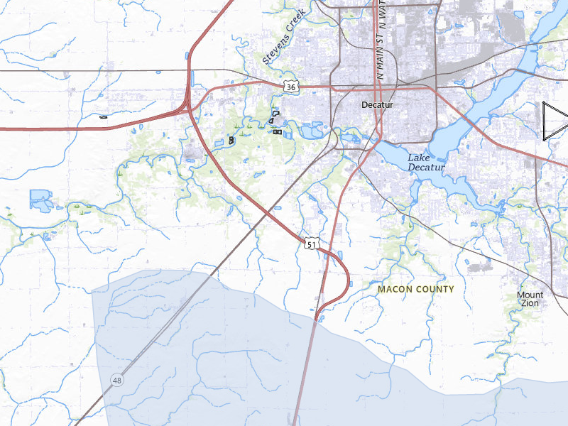 NEXRAD radar-signature map of the hail storm over Decatur, IL on Mar 3, 2026