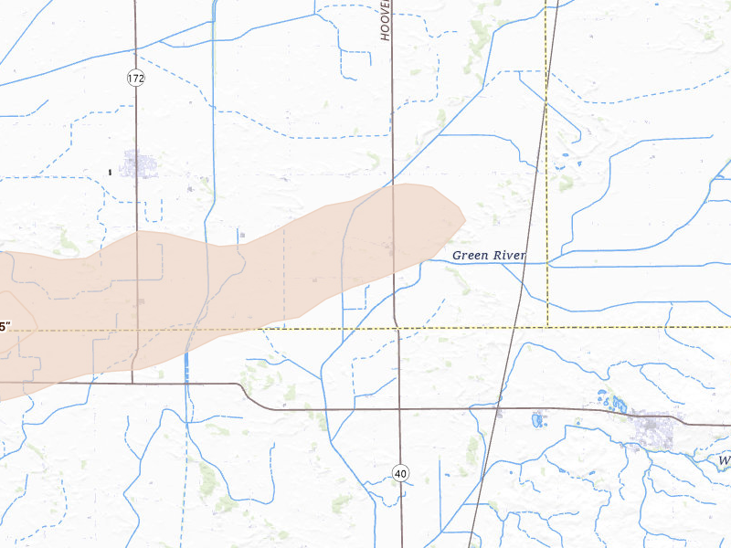 Radar-estimated hail-size map of the storm over Deer Grove, IL on Mar 10, 2026