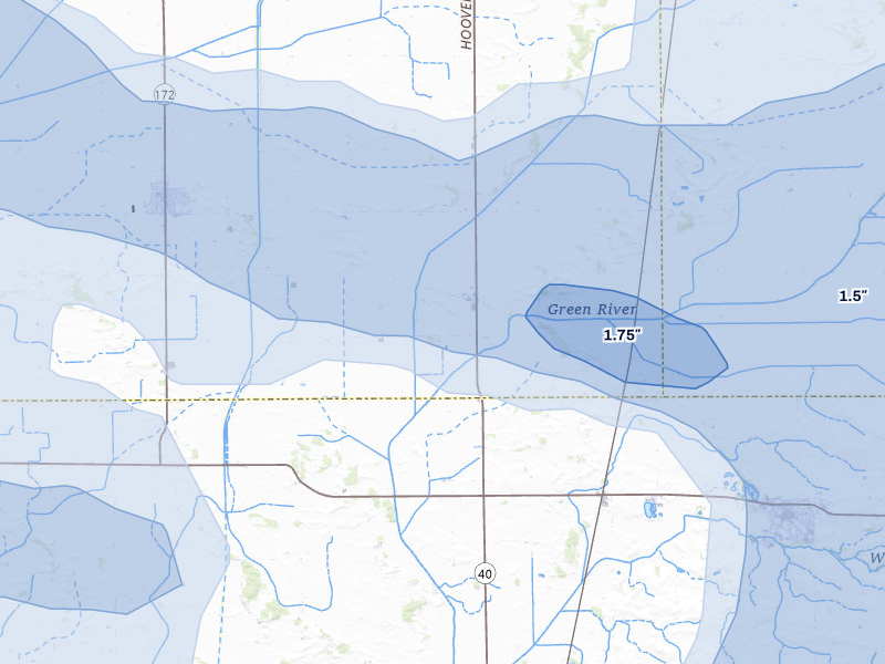 NEXRAD radar-signature map of the hail storm over Deer Grove, IL on Aug 11, 2026