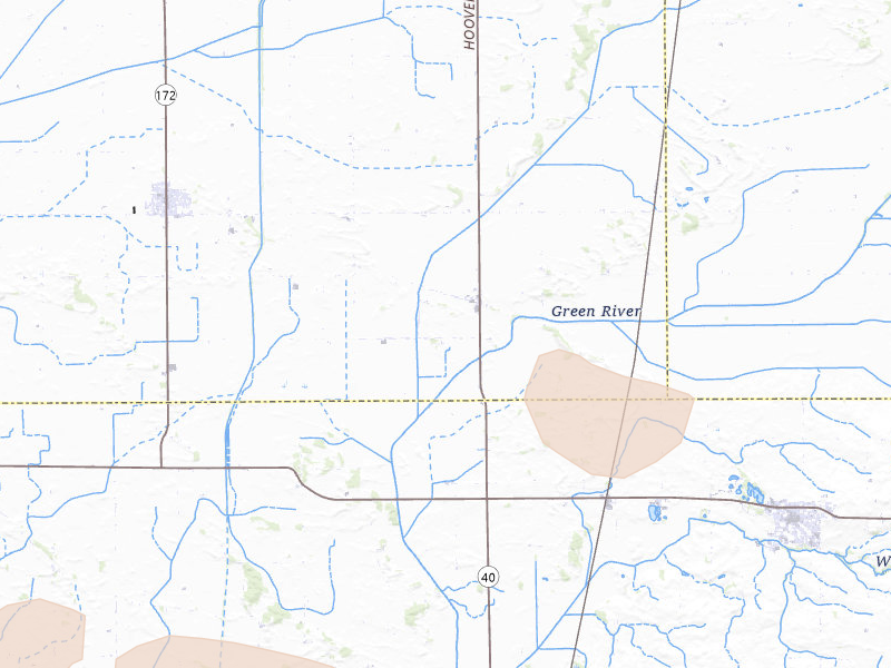 Radar-estimated hail-size map of the storm over Deer Grove, IL on Aug 12, 2026