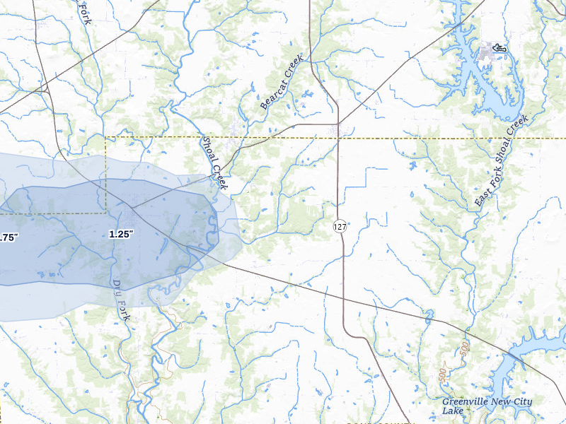NEXRAD radar-signature map of the hail storm over Donnellson, IL on Mar 4, 2026