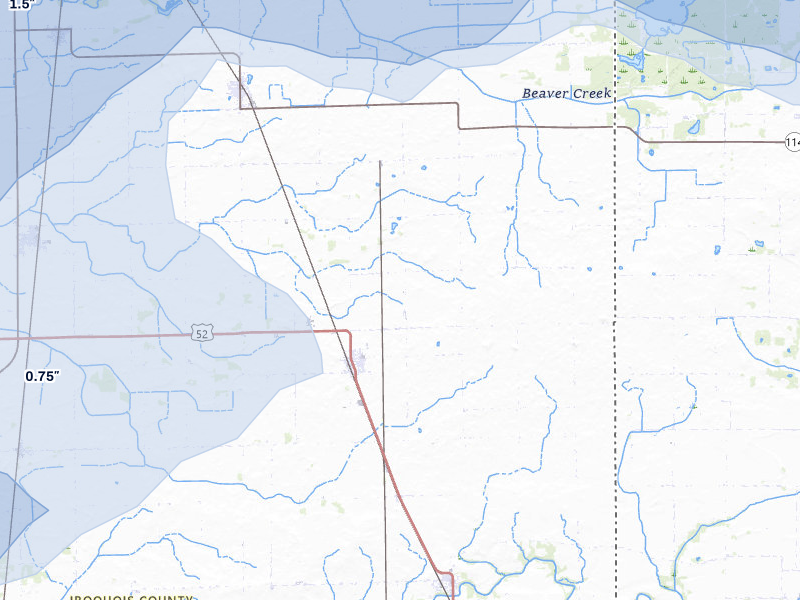 NEXRAD radar-signature map of the hail storm over Donovan, IL on Apr 13, 2026