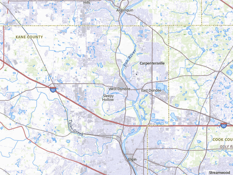 NEXRAD radar-signature map of the hail storm over Dundee, IL on Jul 27, 2026