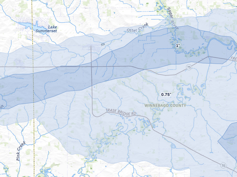 NEXRAD radar-signature map of the hail storm over Durand, IL on Mar 30, 2026