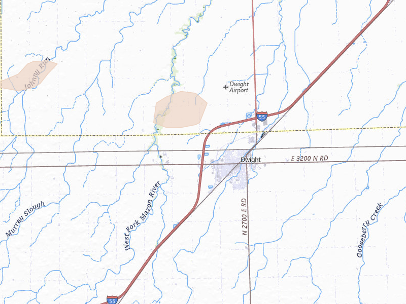 Radar-estimated hail-size map of the storm over Dwight, IL on May 4, 2026