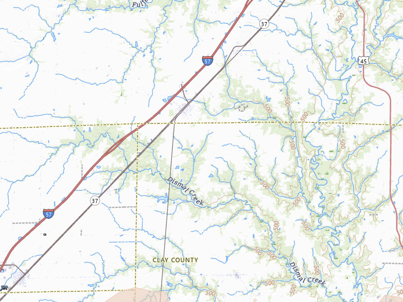 Radar-estimated hail-size map of the storm over Edgewood, IL on Apr 27, 2026