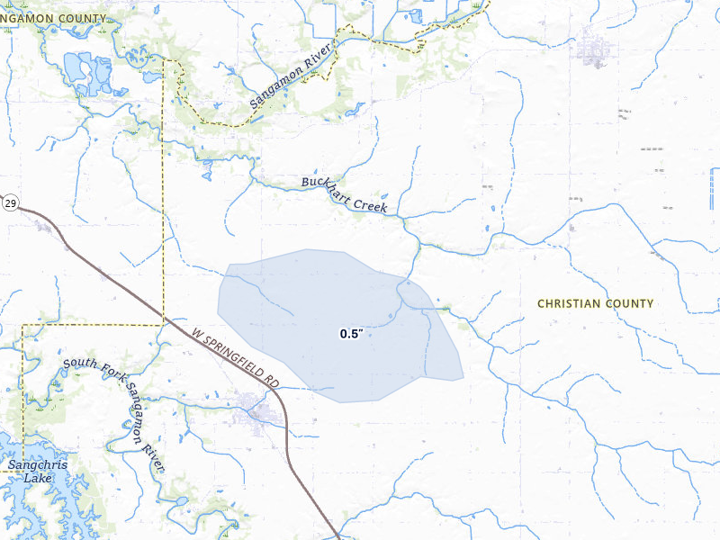 NEXRAD radar-signature map of the hail over Edinburg, IL