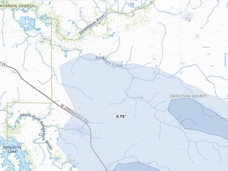 NEXRAD radar-signature map of the hail storm over Edinburg, IL on May 3, 2026