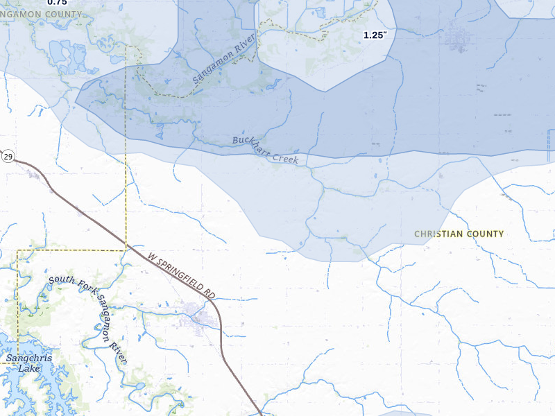 NEXRAD radar-signature map of the hail storm over Edinburg, IL on May 4, 2026
