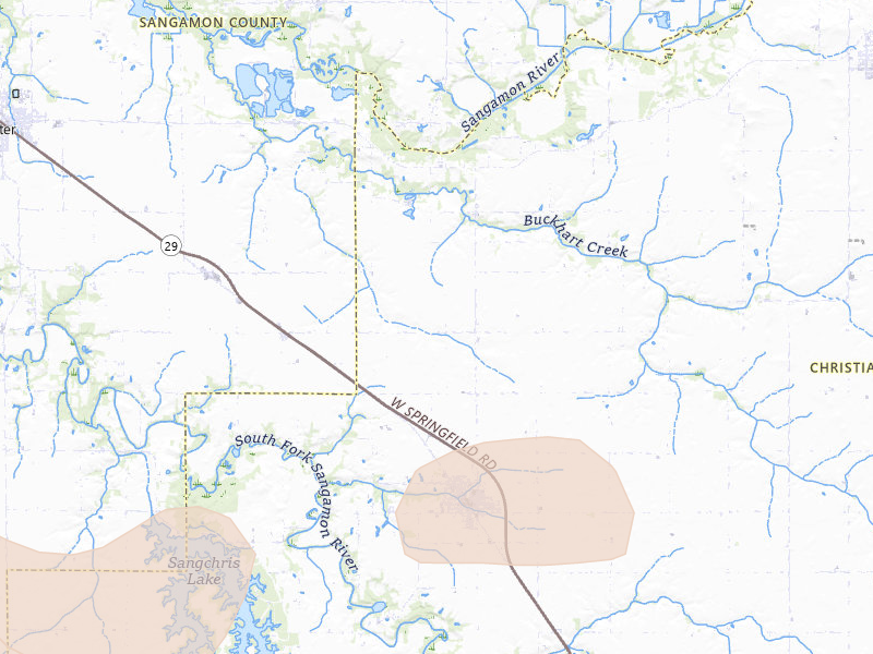 Radar-estimated hail-size map of the storm over Edinburg, IL on Jun 11, 2026