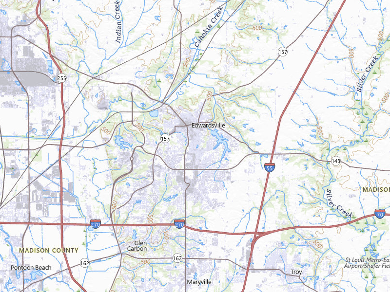 NEXRAD radar-signature map of the hail storm over Edwardsville, IL on May 4, 2026