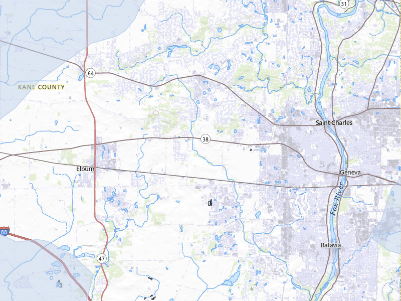NEXRAD radar-signature map of the hail storm over Elburn, IL on Jul 3, 2026