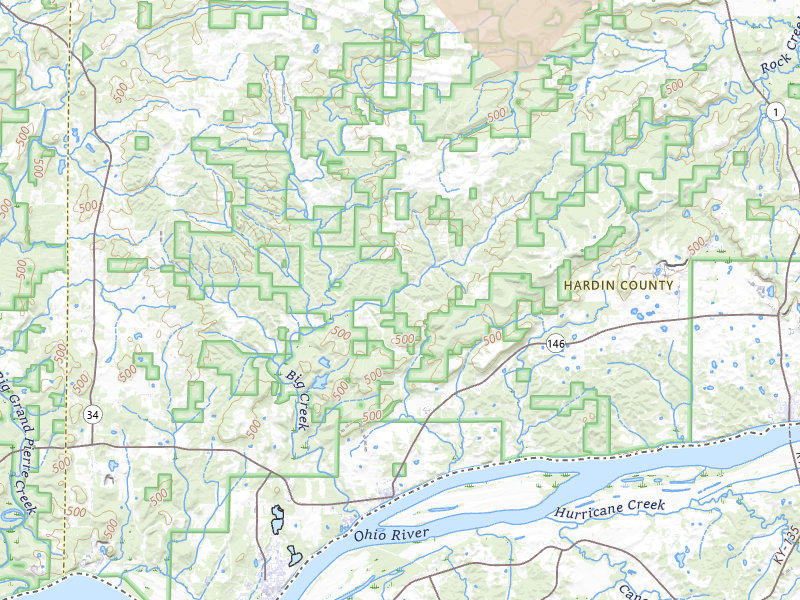 Radar-estimated hail-size map of the storm over Elizabethtown, IL on Jul 26, 2026