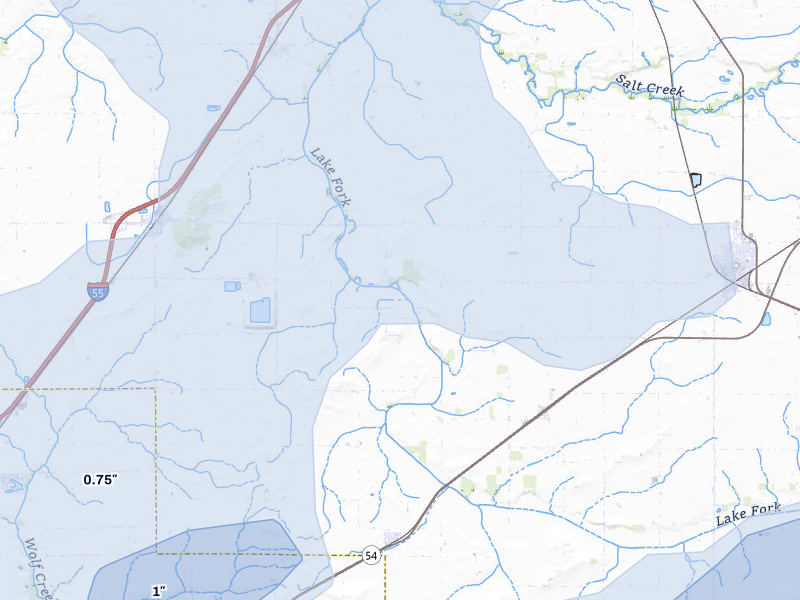 NEXRAD radar-signature map of the hail storm over Elkhart, IL on Apr 27, 2026