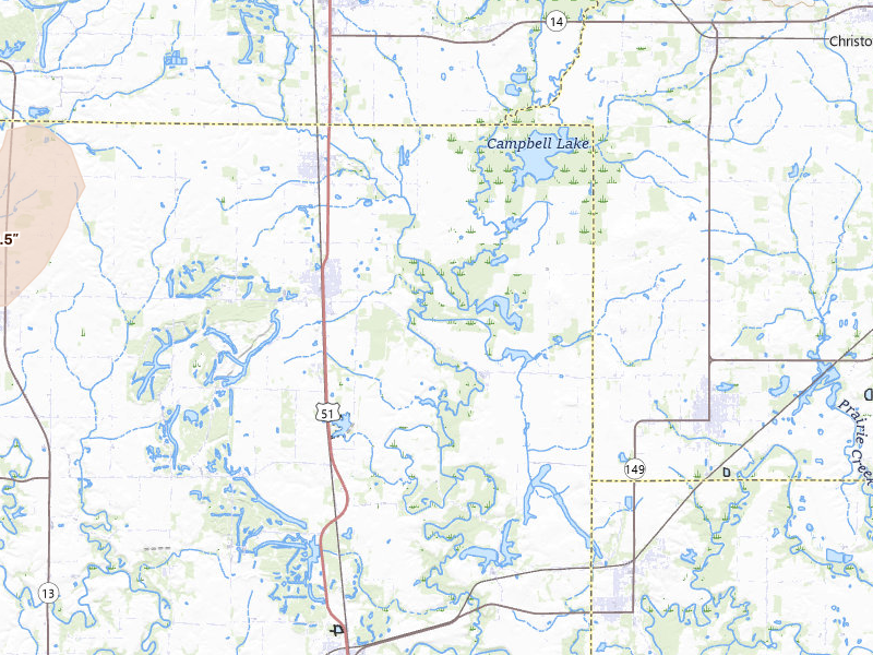 Radar-estimated hail-size map of the storm over Elkville, IL on Jun 1, 2026