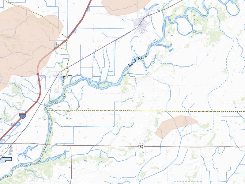 Radar-estimated hail-size map of the storm over Erie, IL on Jul 3, 2026