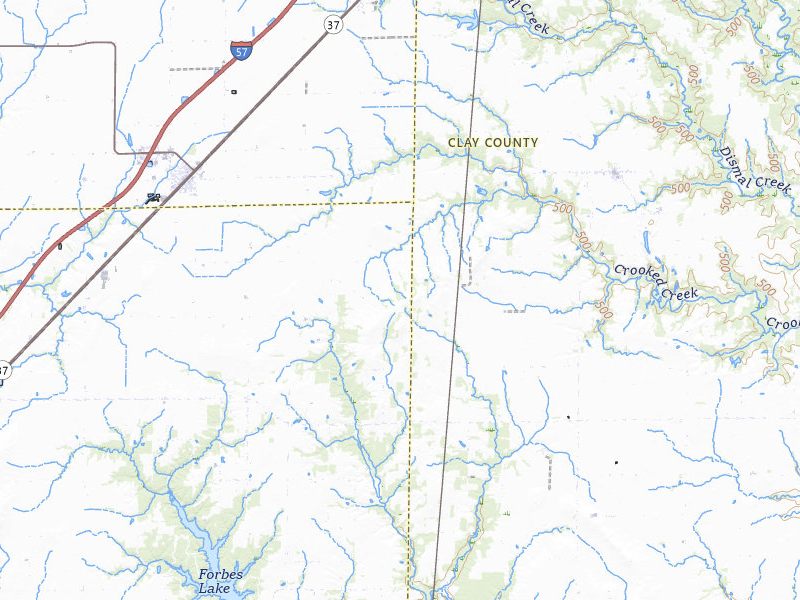 Radar-estimated hail-size map of the storm over Farina, IL on Feb 19, 2026