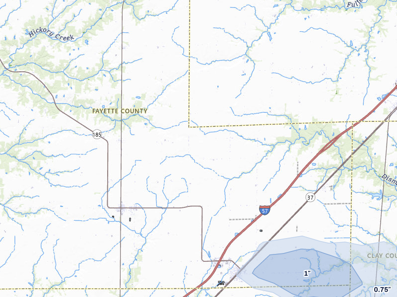 NEXRAD radar-signature map of the hail storm over Farina, IL on May 14, 2026