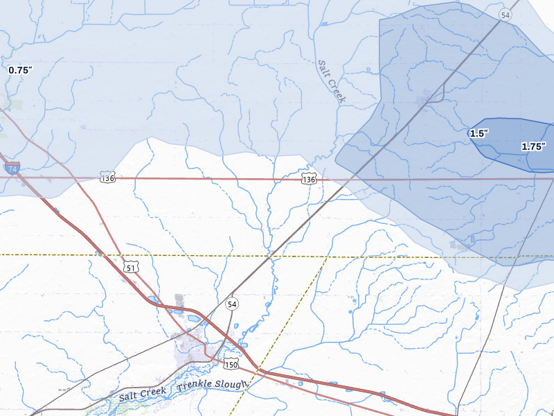 NEXRAD radar-signature map of the hail storm over Farmer City, IL on Mar 26, 2026