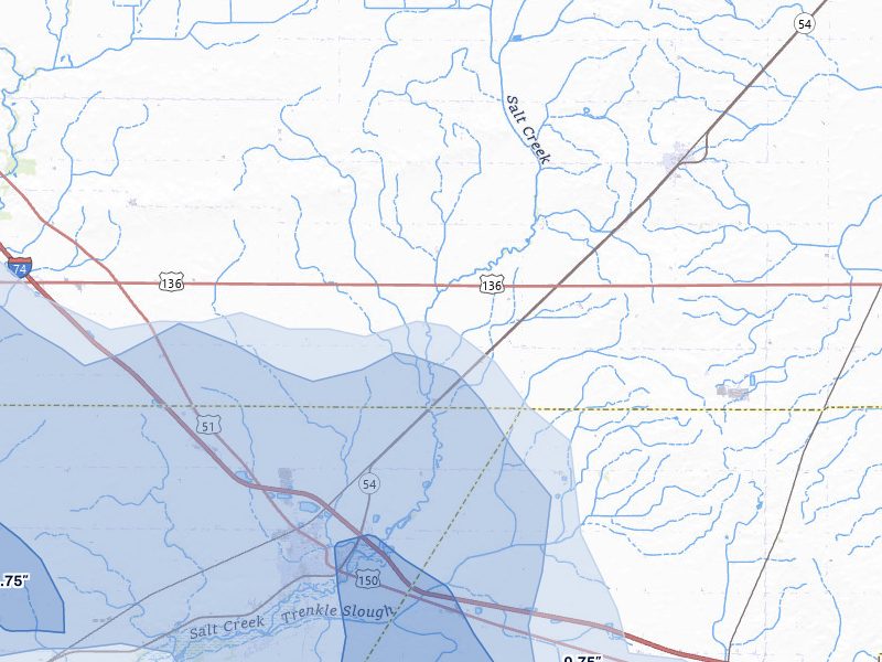 NEXRAD radar-signature map of the hail storm over Farmer City, IL on Aug 11, 2026