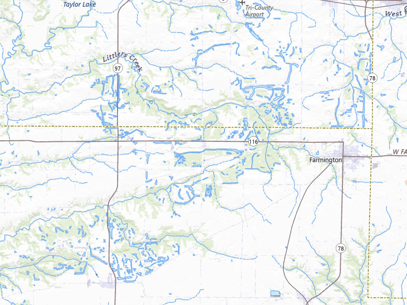 Radar-estimated hail-size map of the storm over Farmington, IL on Jul 27, 2026