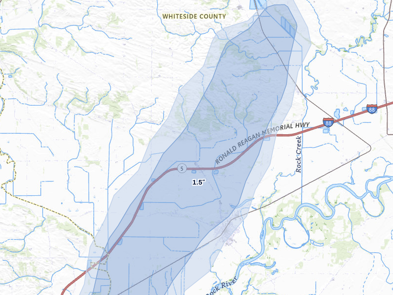 NEXRAD radar-signature map of the hail storm over Fenton, IL on May 17, 2026