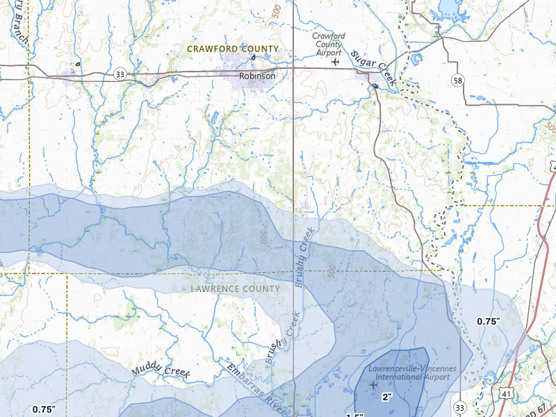NEXRAD radar-signature map of the hail storm over Flat Rock, IL on May 16, 2026