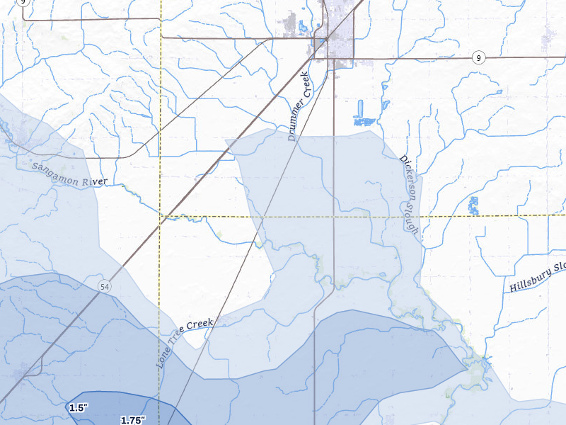 NEXRAD radar-signature map of the hail storm over Foosland, IL on Mar 26, 2026