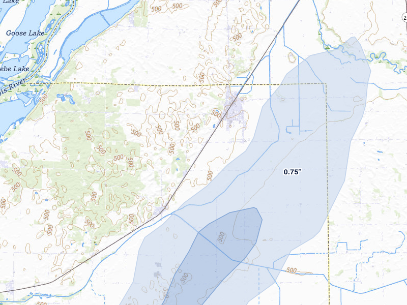 NEXRAD radar-signature map of the hail storm over Forest City, IL on Mar 15, 2026