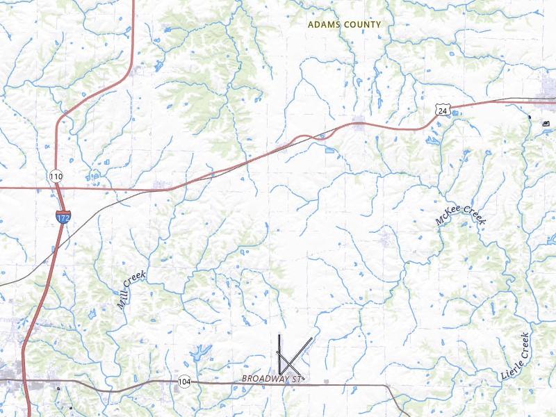 Radar-estimated hail-size map of the storm over Fowler, IL on May 14, 2026