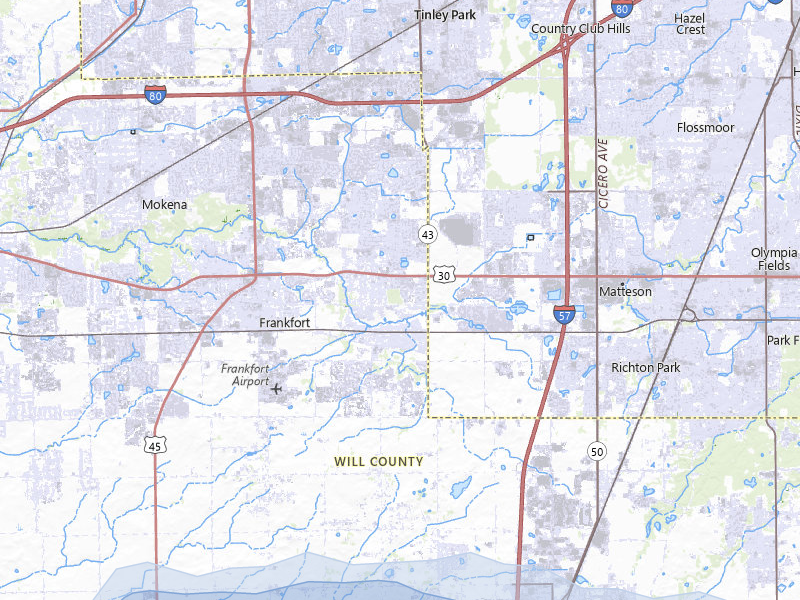 NEXRAD radar-signature map of the hail storm over Frankfort, IL on Aug 10, 2026