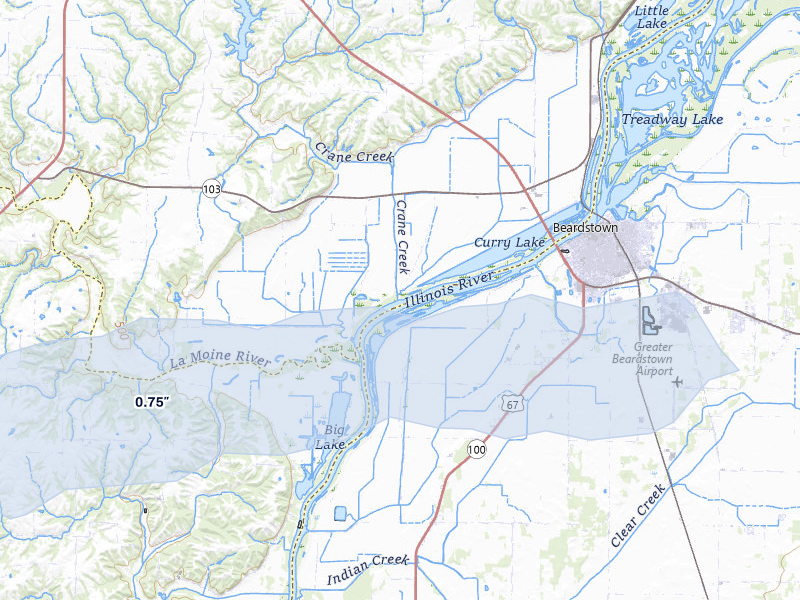 NEXRAD radar-signature map of the hail storm over Frederick, IL on Mar 3, 2026